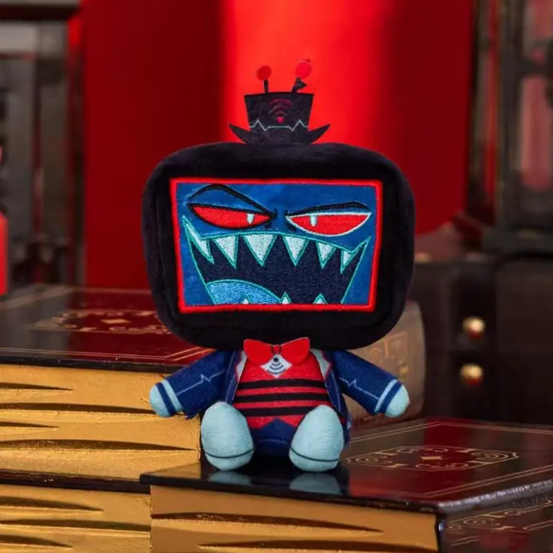 Latest In Stock 10cm Cute Sitting Vox Alastor and Abel Plush Toys Cosplay Animation Hazbin Character Hotel Stuffed Plushie Doll