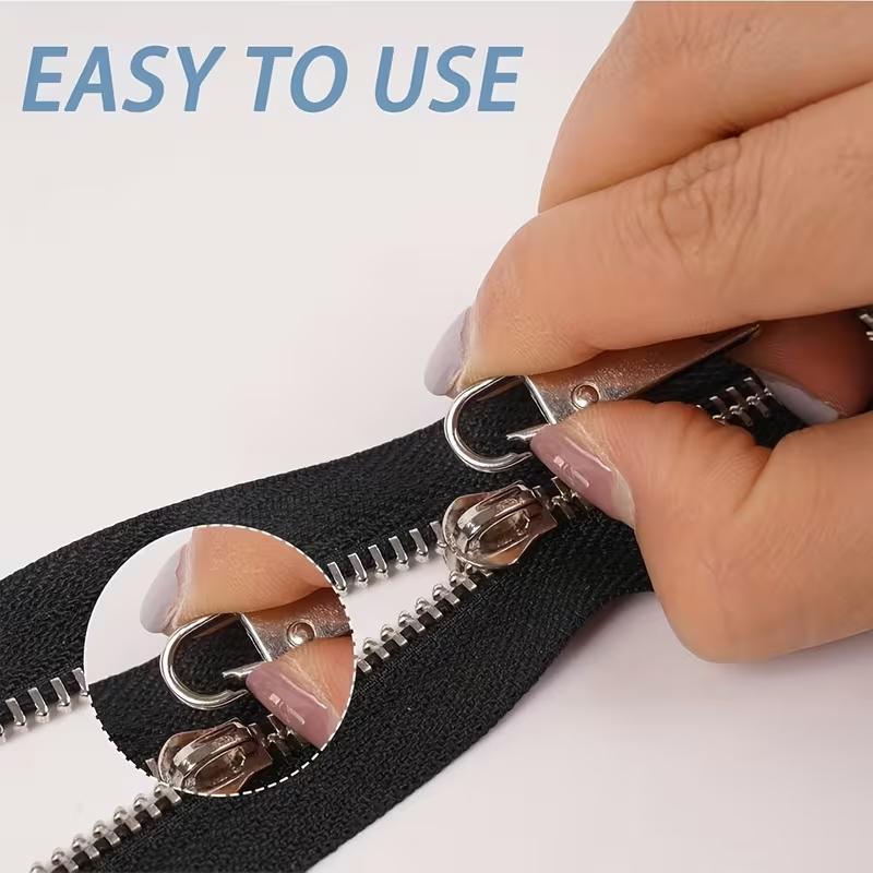 Durable Metal Zipper Replacement Parts, Universal Fit Fixing Accessories for Bags Luggage Clothes, Easy Install Repair Kit