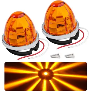 2 Packs Watermelon Amber Lights for Semi Truck, LED Watermelon Side Marker Light, 12-24V Underbody Light for Truck Trailer Heavy-Duty Trucks and Multi-Purpose Vehicles