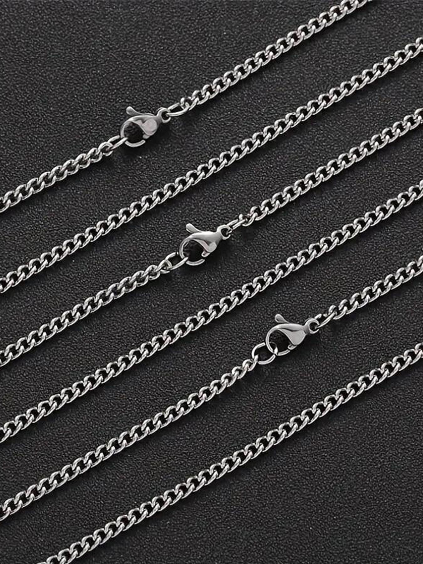 Unisex Street Style Chunky Chain Necklace, Cuban Link Necklace, Stackable Clavicle Chain, Casual Trendy Minimalist Chain Necklace, Fashionable Jewelry, Men Accessories
