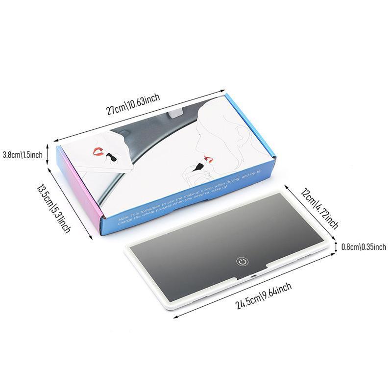 Car Sun Visor Makeup Mirror - LED Touch-Screen with Adjustable Brightness - Rechargeable HD Clarity Vanity Mirror for Car Interior - Car Essentials #TOP PICKS