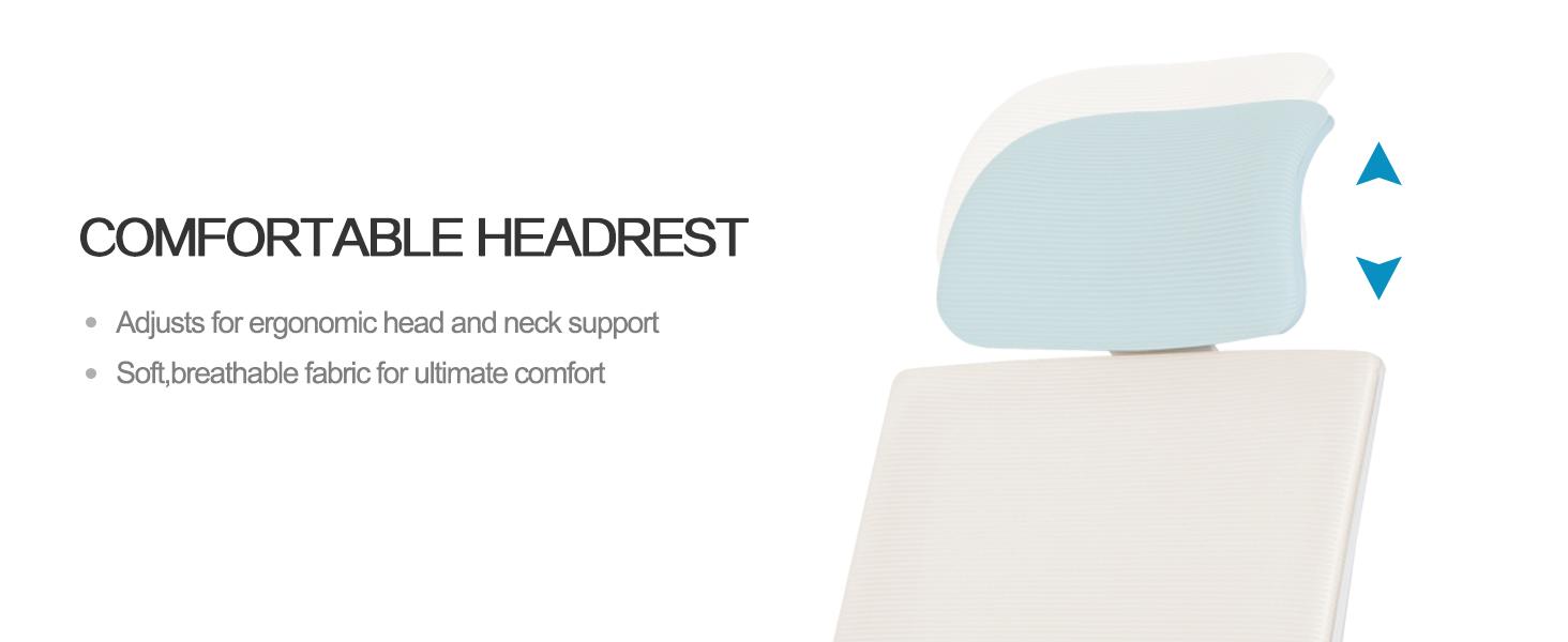 Qulomvs Ergonomic Office Chair with Reclining Design, Adjustable Headrest, Padded Armrests, Footrest, and Lumbar Support for Enhanced Comfort