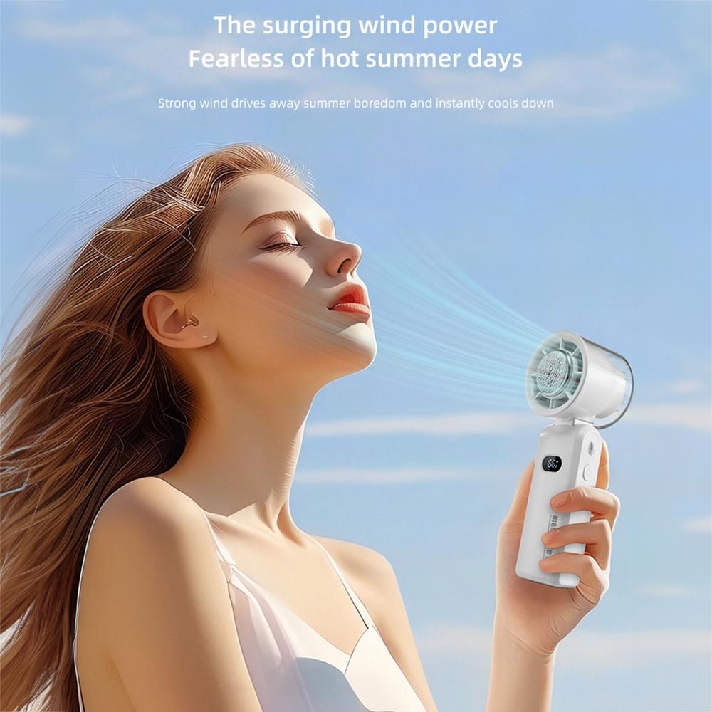 The 2026 newly upgraded handheld cooling folding fan, featuring a mini semiconductor 100-level turbo digital display ice-cooling fan, a large-capacity 3600mAh fan, strong wind power, and a lightweight design, is suitable for both home and outdoor use