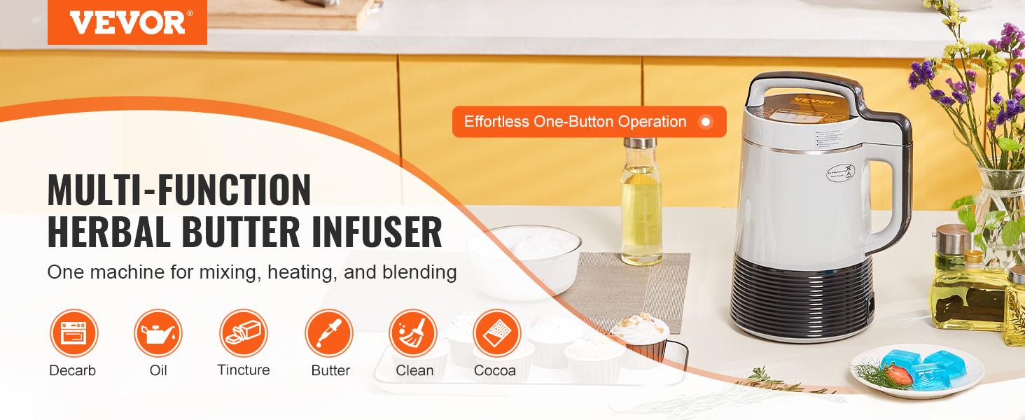 VEVOR Butter Maker Machine, 6 Functions Herbal Infuser, Magic Butter Machine Oil Infusion Machine with Customizable Temperature And Time, Herbal Recipe Book All Accessories Included