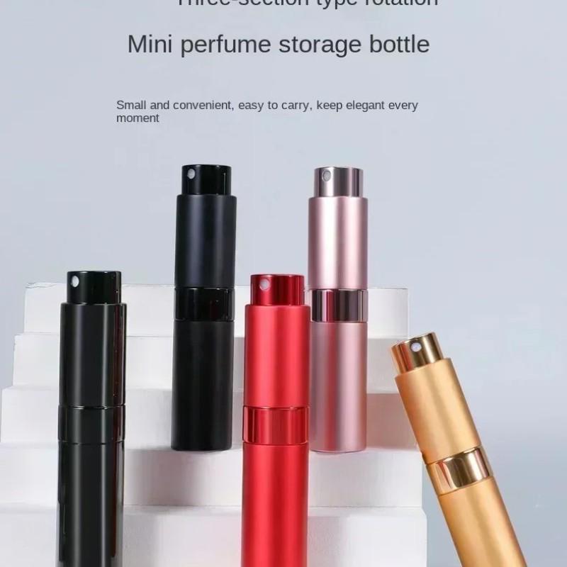 5ML Mini Aluminum Perfume Bottle, Refillable Spray Bottle, Rotating Extendable Nozzle, Empty Cosmetic Dispenser, Ideal for Fragrances
