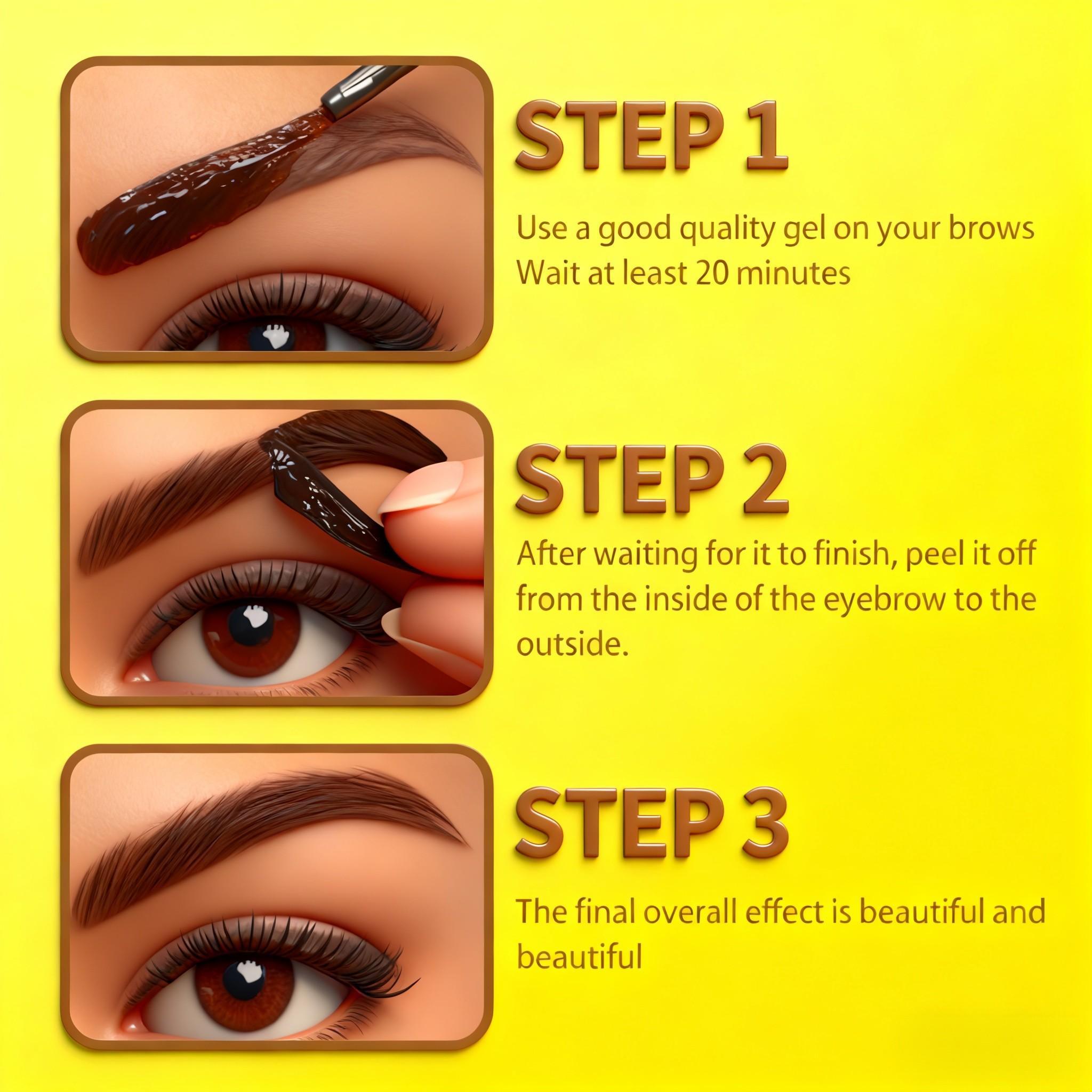 Long-Lasting Waterproof Brow Gel, Easy Removal Formula, Natural Look, Shades, Perfect for All Skin Types, Fashionable Packaging