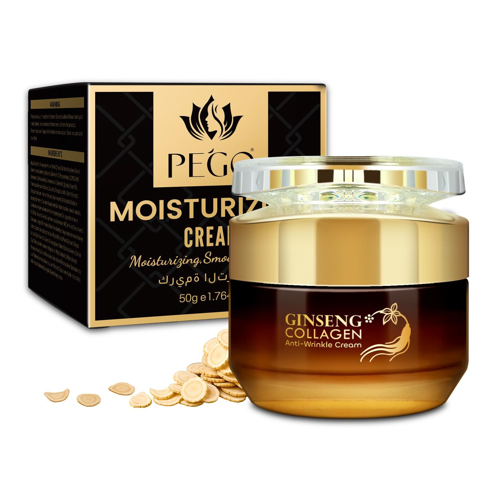 50g Ginseng Collagen Anti-Wrinkle Face Cream, Niacinamide, Shea Butter, Hyaluronic Acid, Moisturizing, Brightening, Hypoallergenic, All Skin Types