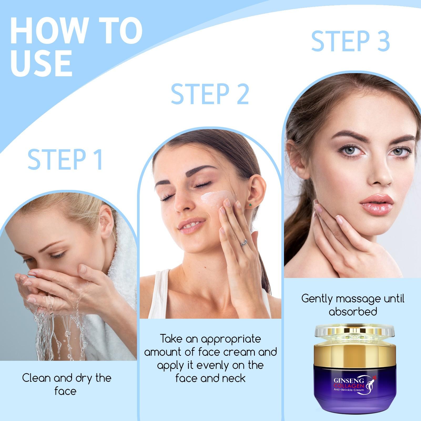 Ginseng Multi-Effect Cream, Reduces Fine Lines, Deep Repair, Rich in Ginseng Extract, Collagen, Niacinamide, 50g