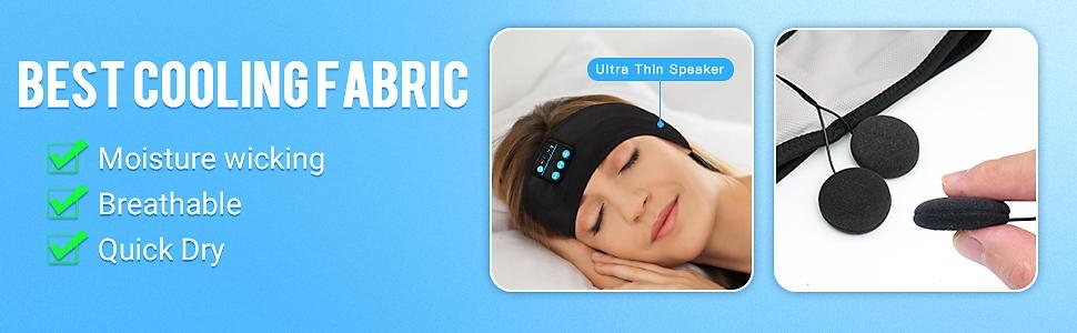 Sleep Soft Ear Mask,Sports Headband with Ultra-Thin HD Stereo Speakers, Unisex, Perfect for Sleeping,Workout,Jogging,Yoga,Insomnia, Air Travel, Meditation Audio Headphone Black Electronic