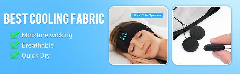 Sleep Soft Ear Mask,Sports Headband with Ultra-Thin HD Stereo Speakers, Unisex, Perfect for Sleeping,Workout,Jogging,Yoga,Insomnia, Air Travel, Meditation Audio Headphone Black Electronic