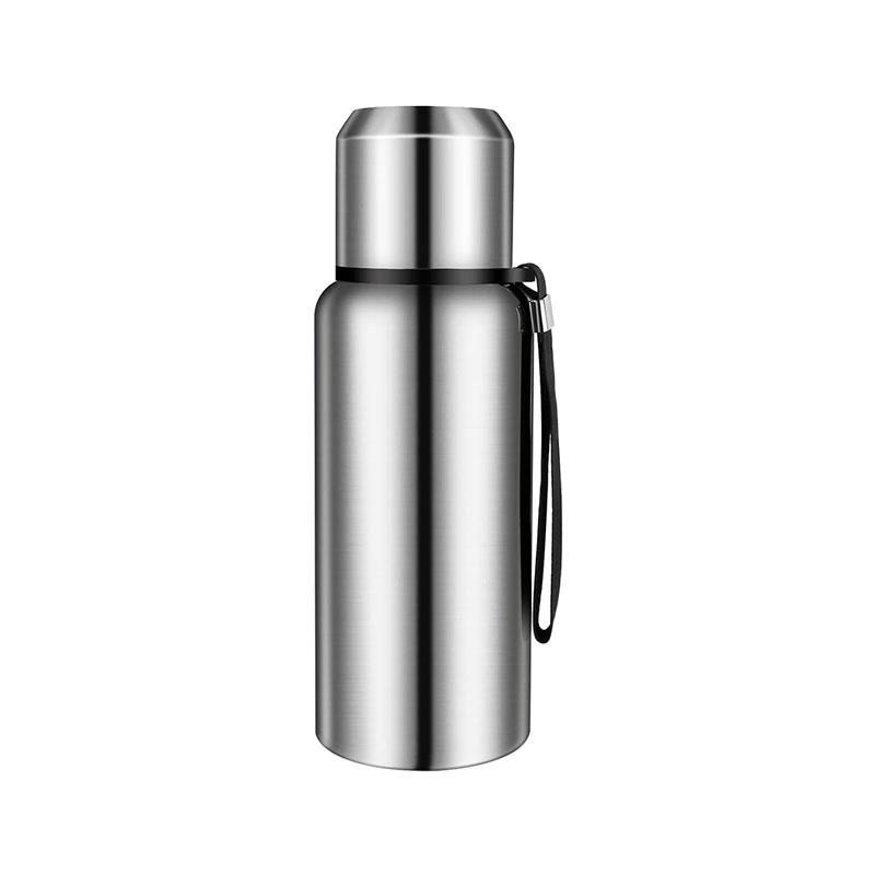 Stainless Steel Vacuum Flask, 1 Count Portable Double Walled Insulated Water Bottle with Lid, Leak Proof Insulated Thermo Bottle for Hot & Cold Drink, Stainless Steel Thermos