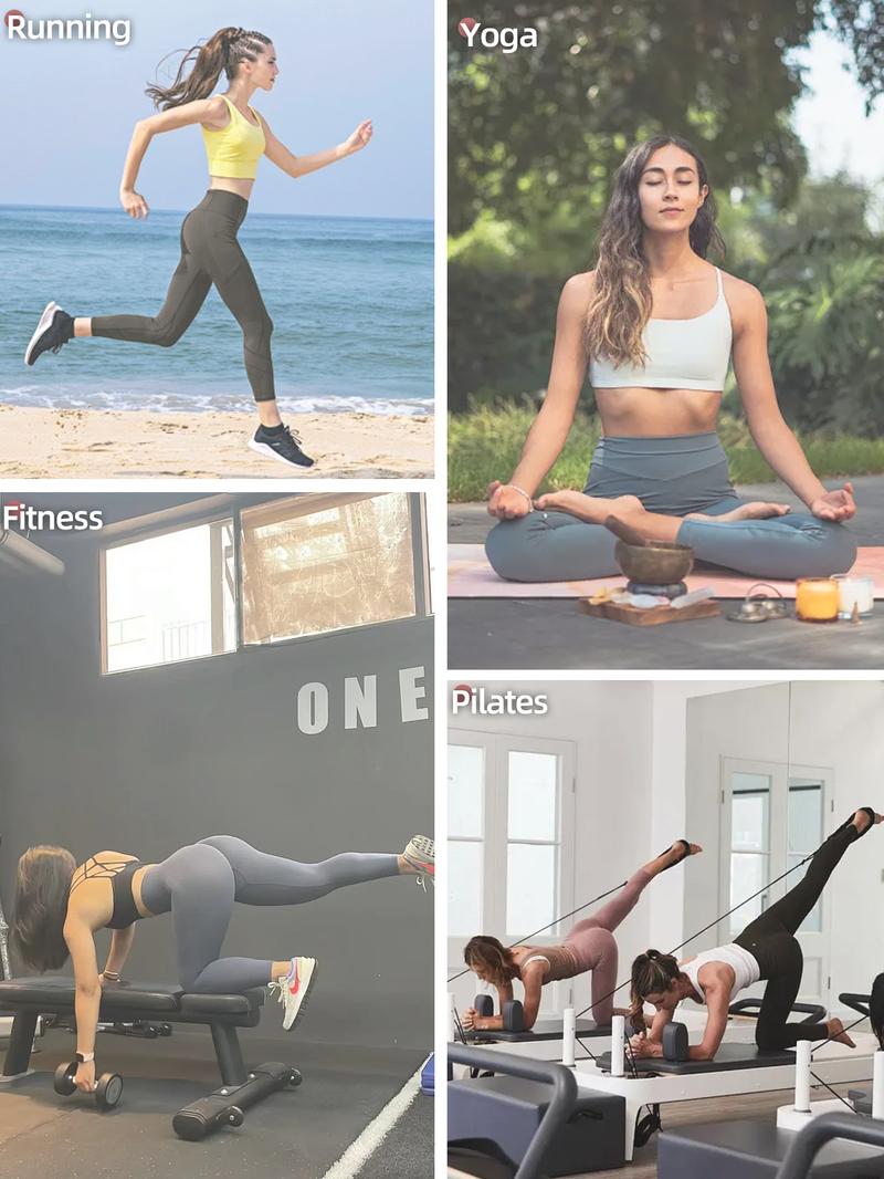 CHRLEISURE 5PCS  Women's Shorts With Pockets High Waisted Bikershorts For Exercise & Yoga Shorts Leggings Gym Bikershorts