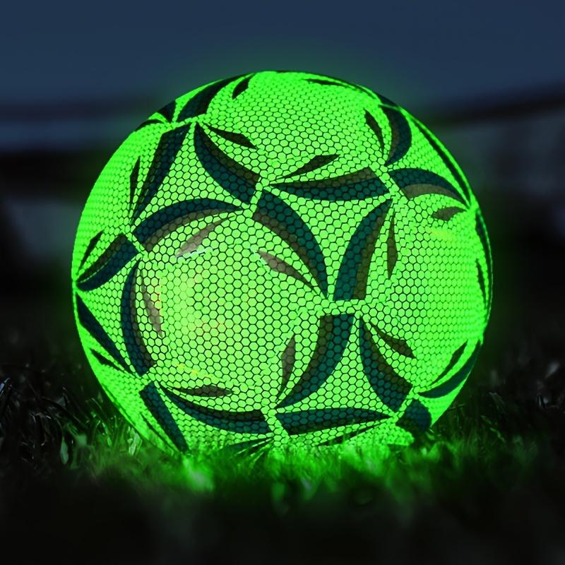 Glow-In-The-Dark Fluorescent Soccer Ball Size 5, Durable PU Material, Ideal for Outdoor Training & Home Use, Night Glow Football