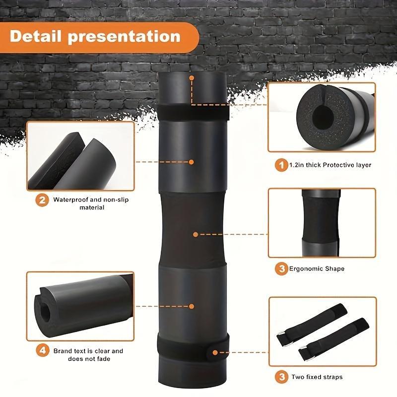 Foam Barbell Pad, Non-slip Mat with Belt, Comfortable Shoulder Support, Exercise Machine Accessories, Home Workout Equipment for Gym Workout & Strength Training