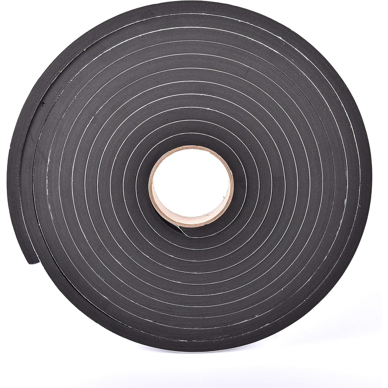 Sponge Neoprene Stripping W/Adhesive 1-1/2in Wide X 1/2in Thick X 25ft Long
