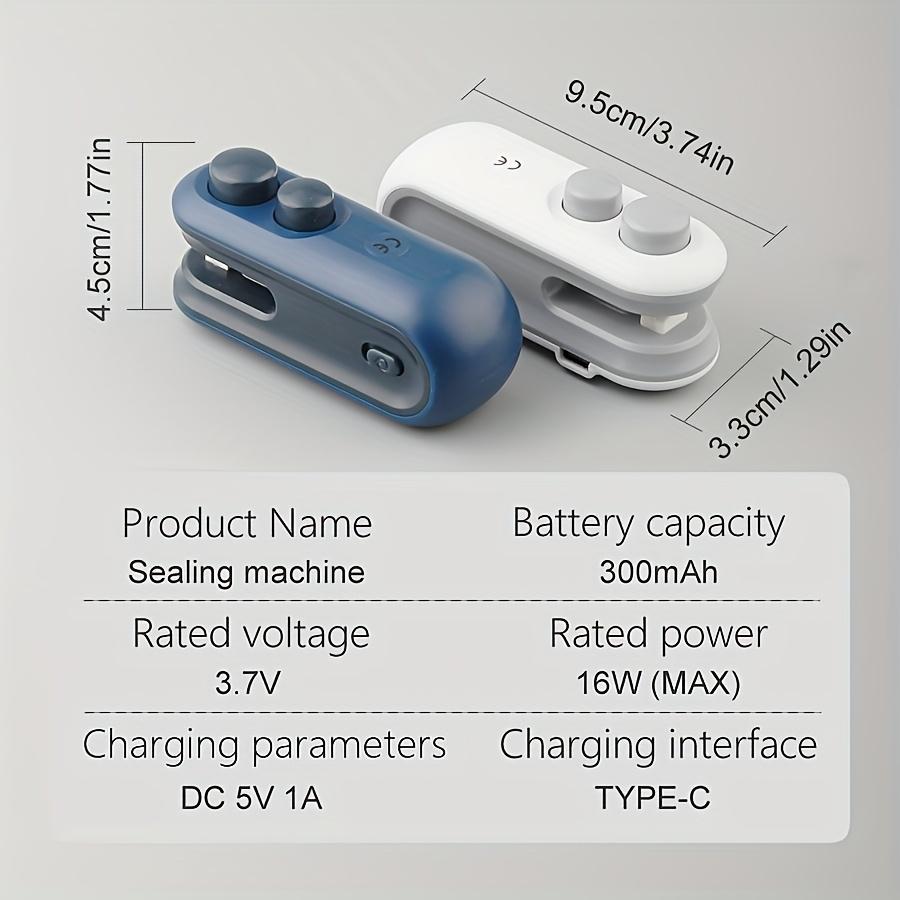 Portable Electric Plastic Heat Sealer, Mini USB Rechargeable Two-In-One Snack Bag Sealer, Compact Food Preserver Sealing Machine for Travel.