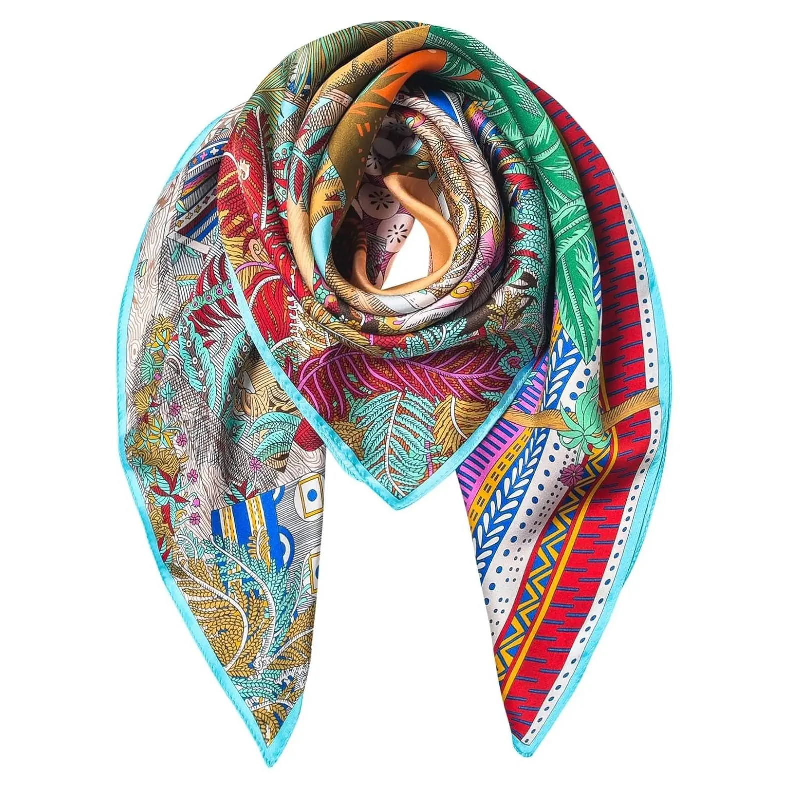 100% Pure Mulberry Silk Square Scarf 35 Inch Lightweight Headscarf with Gift Pack, Soft Smooth Naturally Glossy Finish, All-Season Multi-Functional Ideal GiftGift