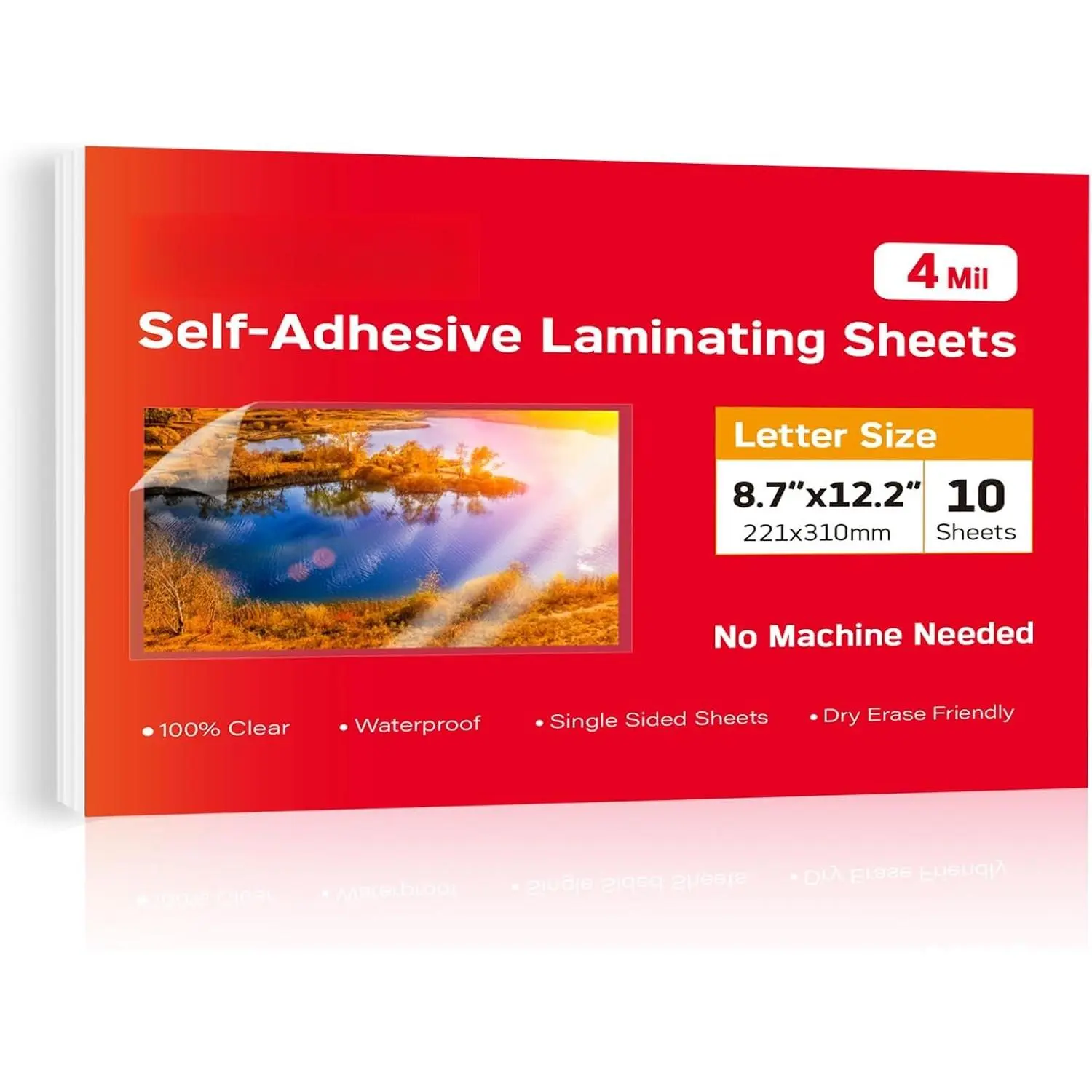 4mil Thicker Self Adhesive Laminating Sheets 8.5 x 11Inck,10Pack