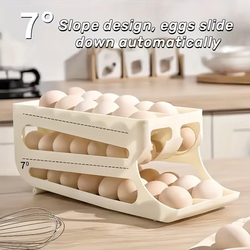 Large Capacity Dual-Row Egg Rack, Home Refrigerator Storage Box, Food Storage Container, Suitable for Fridge, Kitchen, Countertop, Cabinet
