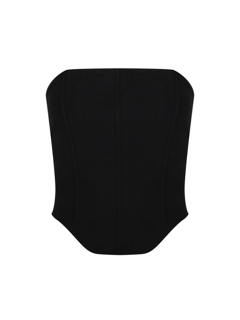 Women's Plain Backless Lace Up Grommet Eyelet Tube Top, Asymmetrical Hem Strapless Top for Daily Wear, Ladies Clothes for All Seasons