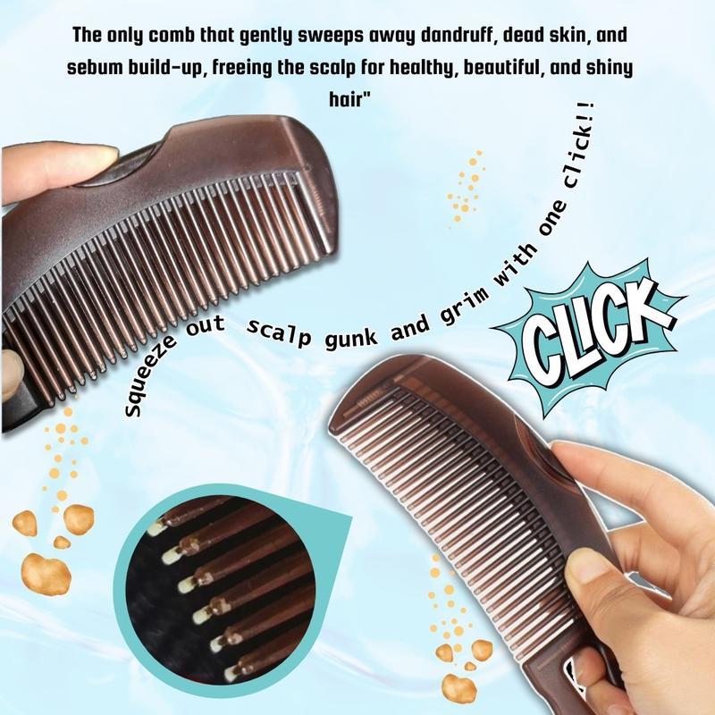 Dandruff Comb, Hollow Tooth Hairbrush for Scalp Massage/Refreshing and Dandruff/Dirt Removal, Reduce Scalp Itching/Oil, Scalp Care Comb with Skin Scraping Handle for Women Men (Box &Bag package)