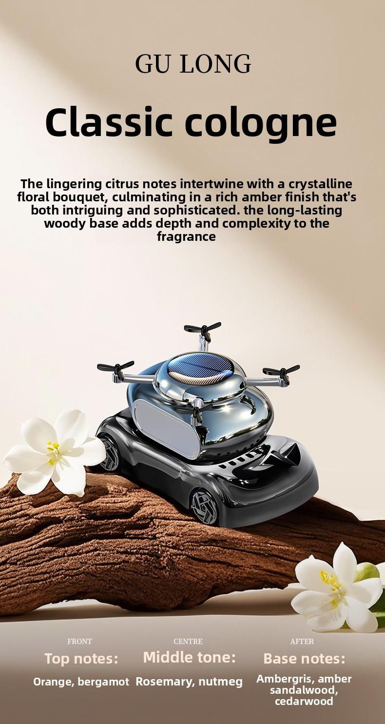 Floral Solar-Powered Vehicle Air Freshener - Blue-Ocean Golden-Osmanthus Fragrance Gels & Blocks Device, Quick-Refresh Home & Vehicle Interiors Accessory
