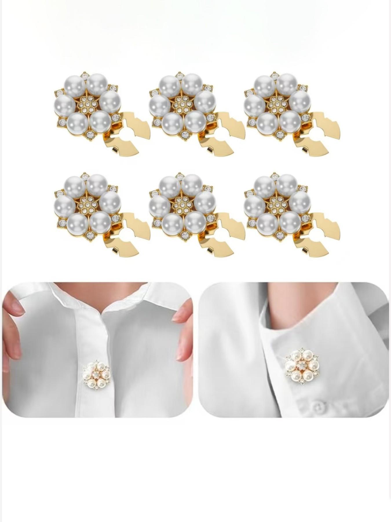 Elegant Imitation Pearl Button Set, Crystal Lapel Buttons, Dress-Up Accessories, Perfect for Holidays & Gifts