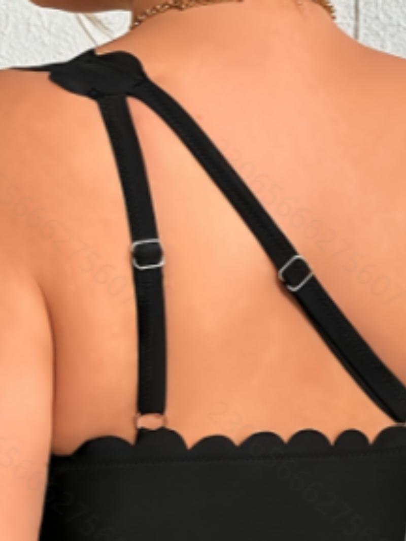 Women's Plus Size Fashion Elegant Solid Color Nightclub Style Slimming Backless One-Piece Swimsuit, Plain Pattern, Slim-Fitting, Swimdress Swimsuits