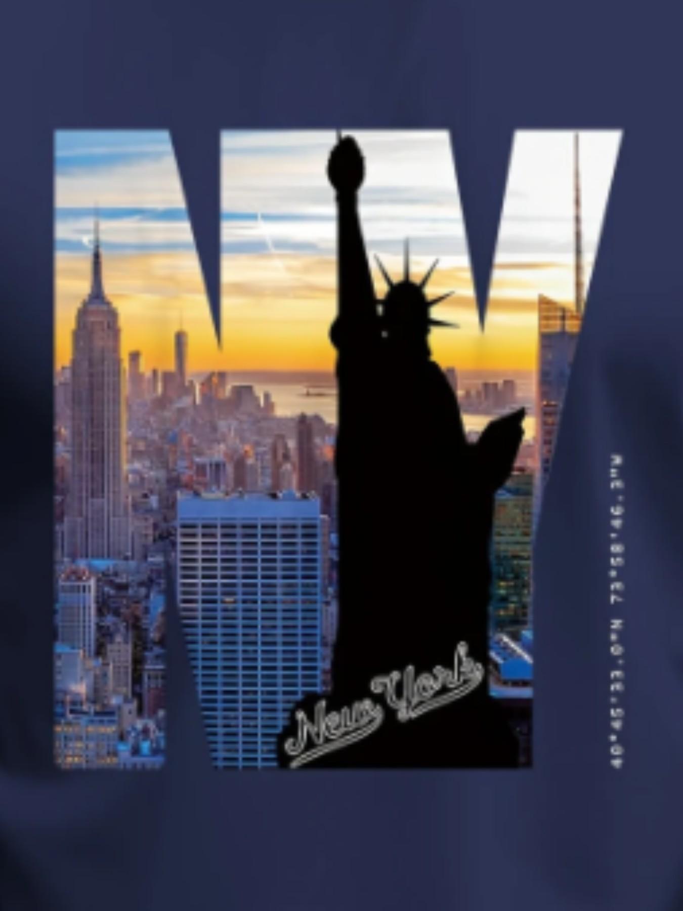 Men's Summer Casual 3D New York Statue of Liberty T-Shirt, Lightweight Polyester, Round Neck, Short Sleeve, Printed Design