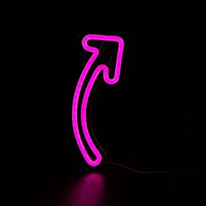Arrow LED Neon Sign, Wall Art Decoration for Bedroom Bar Restaurant Christmas Birthday Party Gift, 5v Power with Wired Switch