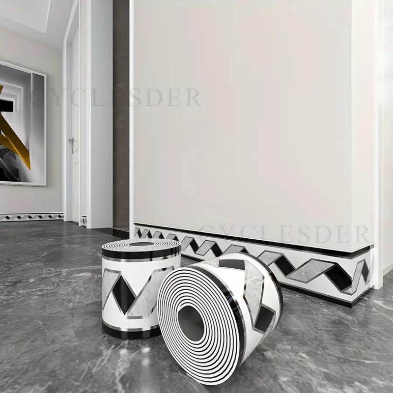 1 Roll Imitation Brick Panel Marble Backsplash Wallpaper European Marble Pattern PVC Material 197×3.94 Inches Thick Self-Adhesive Waterproof DIY Decoration for Bedroom Kitchen Bathroom