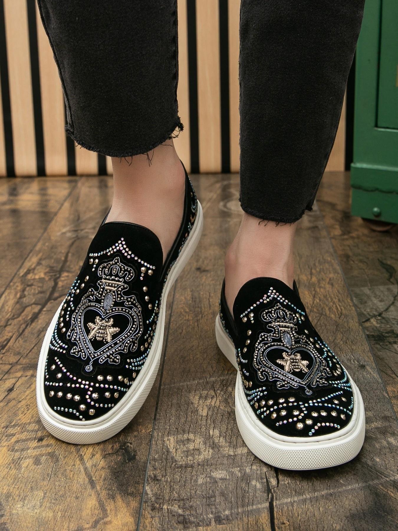 Men's Fashion Trendy Shoes, High-Quality Animal Pattern Decor, Daily Wear, Business Casual, Night Club, Driving, Slip-On Loafers
