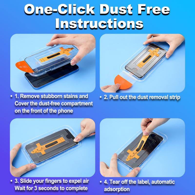 3-piece Dust-Free Privacy Set iPhone 17 Pro Max 6.9inch Protective Glass Screen Protector with Automatic Dust RemovalCompatible with iPhone 16 Pro Max, 16E, 15 Pro Max, and 14/13, includes installation tools.