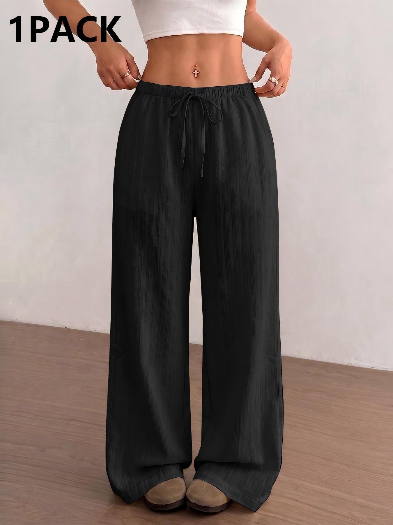 Women Wide-Leg Lounge Pants, Bottoms, 5-Pack, Autumn Winter, Comfy Fabric, Loose Fit, Drawstring Waist, Casual Home Wear, Versatile Loungewear