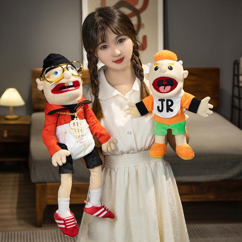 60cm Jeffy Series Hand Puppet Plush Toys Talk Show Party Props Cook Rock Singer Cosplay Stuffed Doll Halloween Xmas Gifts