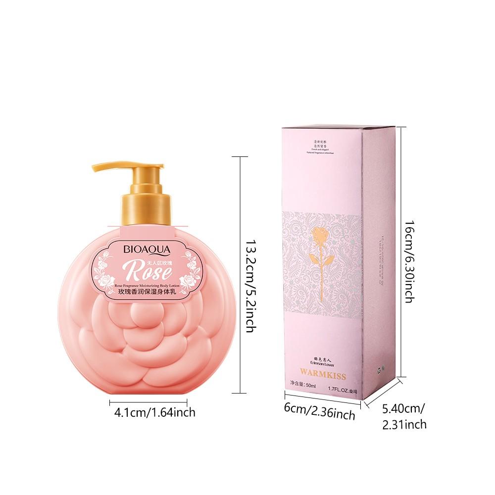 Fresh Rose Perfume + Nourishing Body Lotion Set, Lover Rose Flower Shape, Women's Perfume, Valentine's Day Gift, Long-Lasting Scent