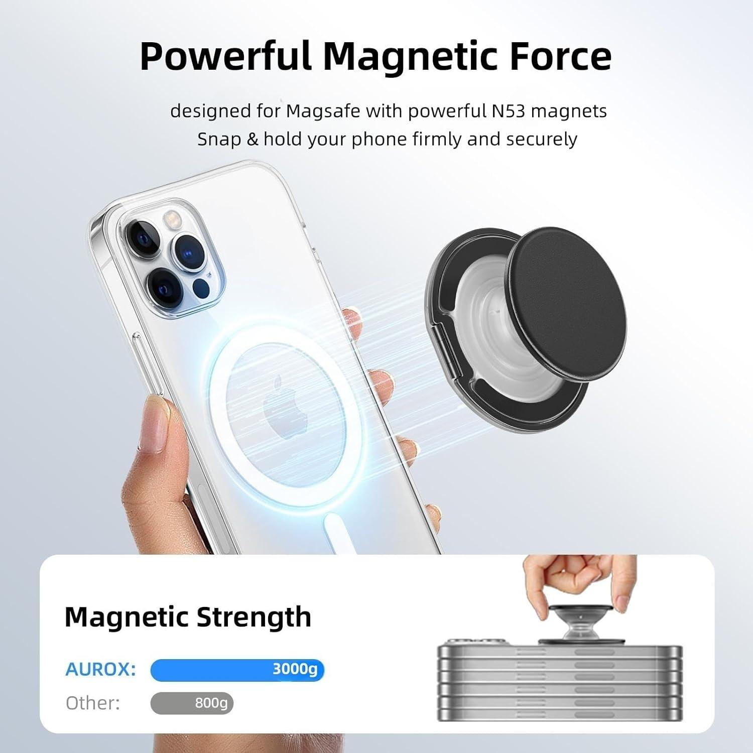 Magnetic Push-Pull Phone Stand, Sand Star Flash Style, High-End Shaking Magnetic Holder, Adjustable Stable Desktop Support, Flower Design, Magnetic Phone Grip
