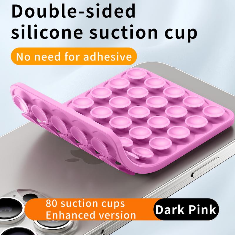 HISTORYOO Silicone Suction Cup Phone Case Mount Sticky Double Sided Phone Grip on Glass Metal Plastic For Phone, For Case, Hands-Free Vacuum Grip Holder for iPhone & Android, Phone Accessory for Selfies and Videos, Removable
