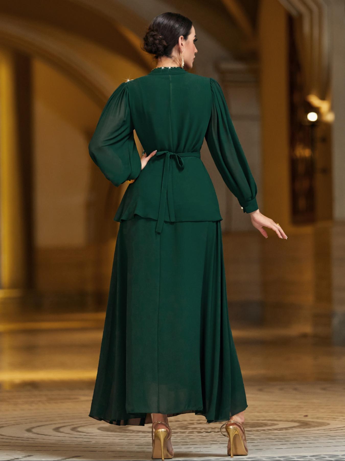 Elegant Women's Dress with Rhinestone Embellishments, Perfect for Casual, Formal Wear & Special Occasions, Stylish Design for Everyday Wear