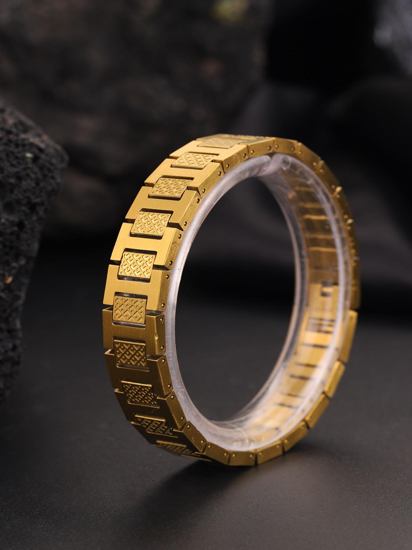 Fashion Retro Stainless Steel Crocodile Strap Bracelet, Ideal for Men's Daily Wear, Perfect Gift for Friends, Boyfriend, Father's Day