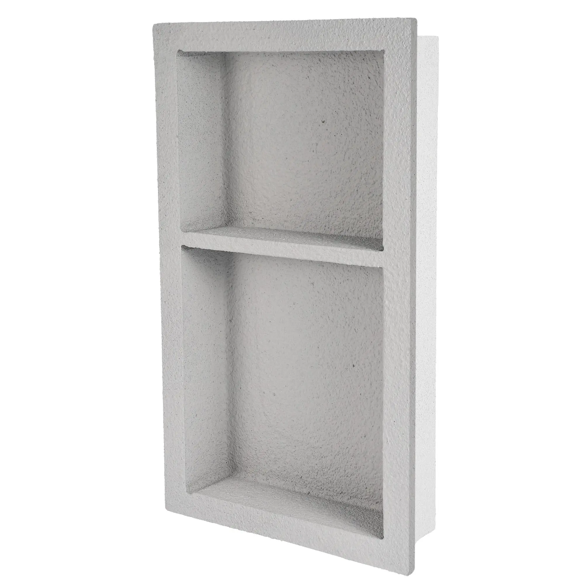 Modern Double Niche Bathroom Organizer - Single Unit Recessed Wall Waterproof Inserted Storage Shelf with Square Corners, Ideal for Bathroom Decor Ideas
