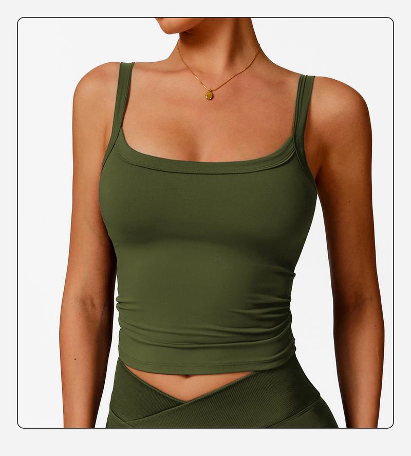 2025 Summer Women's Yoga Tank Top - Racerback Sleeveless Workout Shirt with Built-in Bra | 4-Way Stretch, Quick Dry & Breathable for Hot Yoga, Gym | TikTok Viral Fitness Apparel