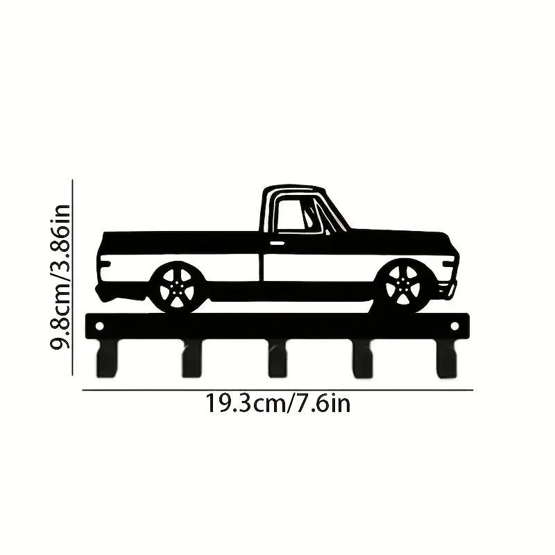 Wall Hook Organizer, Rustic Industrial Cast Iron Truck Decor - Heavy-Duty Wall Mount for Keys & Hats, Gift for Fans, Organiser, Bathroom, Storage Hook, Metal Organiser Hook