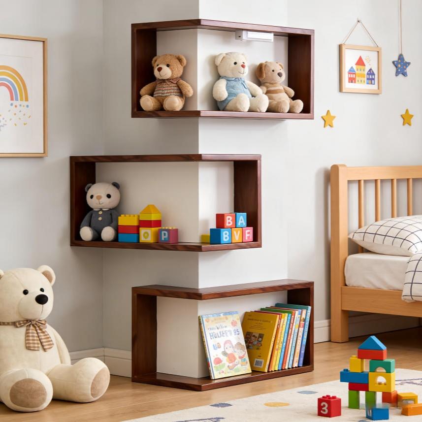 No Drilling LED Corner Shelf, Warm Light L-Shaped Display Rack, Ideal for Blind Box, Small Statues, and Aesthetic Room Decor