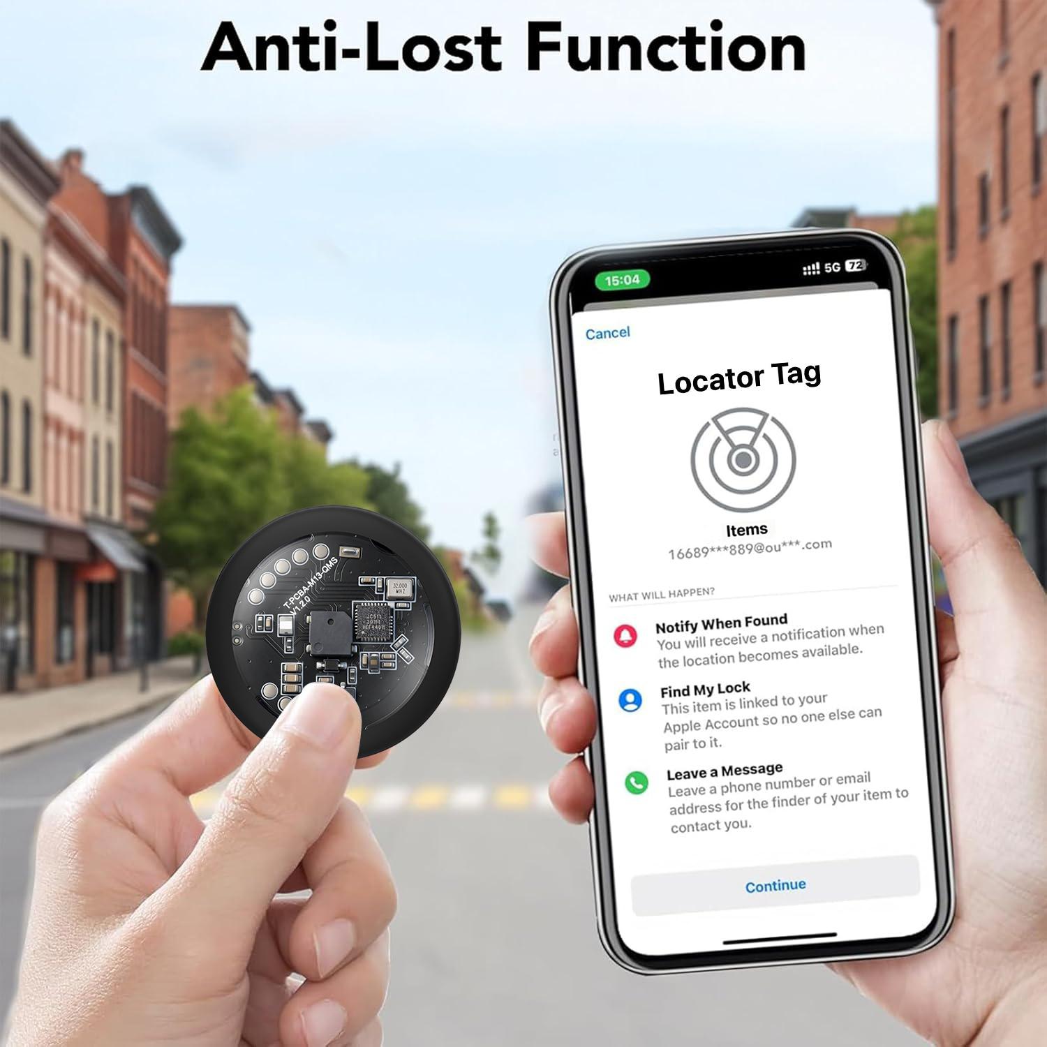 Car GPS tracker, mini Tracker device, with waterproof and anti-magnetic case - no monthly fee - Best invisible GPS tracker, anti-loss device, compatible with Apple Find My Father's Day gift