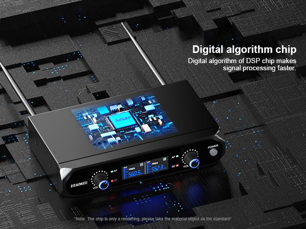 Aokeo V200 Wireless Microphone System - 100ft Range, Metal Wireless Mic Set with Case,Handheld Cordless Dynamic Microphones for Singing, Karaoke, Church, DJ, UHF