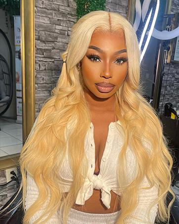 613 Lace Front Wig Human Hair 13x4 Transparent Lace Blonde Lace Front Wigs 613 Body Wave Lace Front Wigs Human Hair Pre Plucked 613 HD Lace Frontal Wig 180% Density