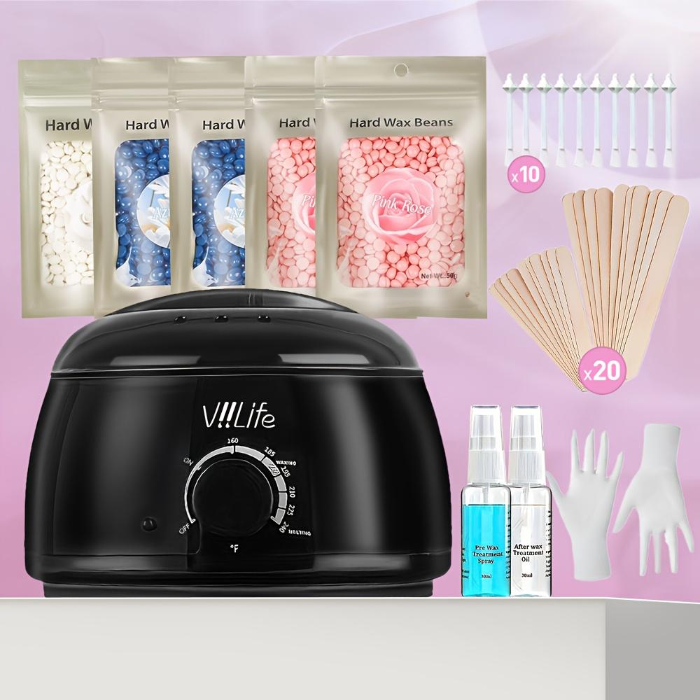 Wax Machine Kit for Hair Removal Waxing Heater and Beans Kit Depilatory Epilator Wax-melt Pot Paraffin Warmer Heating Machine clt  waxer wax  tip affordable  wax  kit ai  wax  hair  removal waxing  kit hair removal wax bean Body Care Smooth