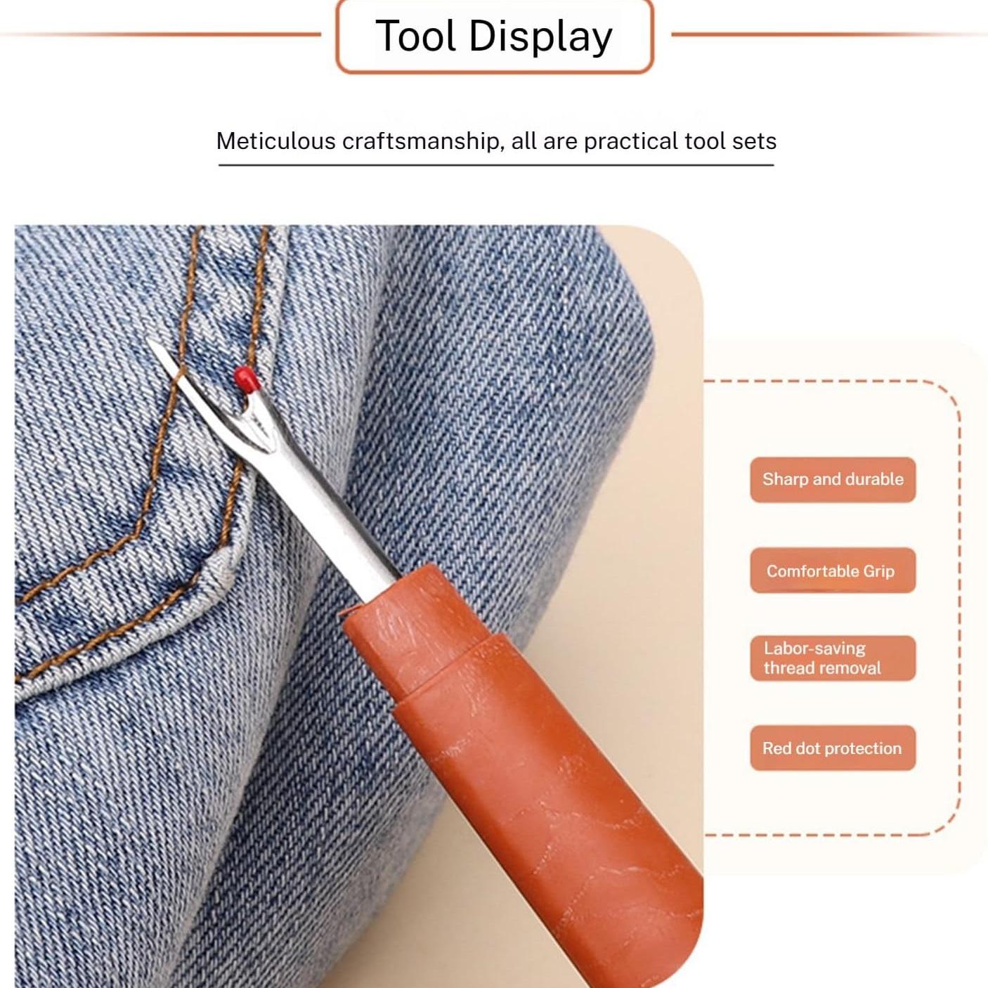 37Pcs Sewing Tool Set, Big Eye Steel Sewing Needle Kit, Threader and Needle Repair Kit Stainless Steel Needles for Hand Sewing, Needle Threader, Seam Ripper, Needle Crafts Kit