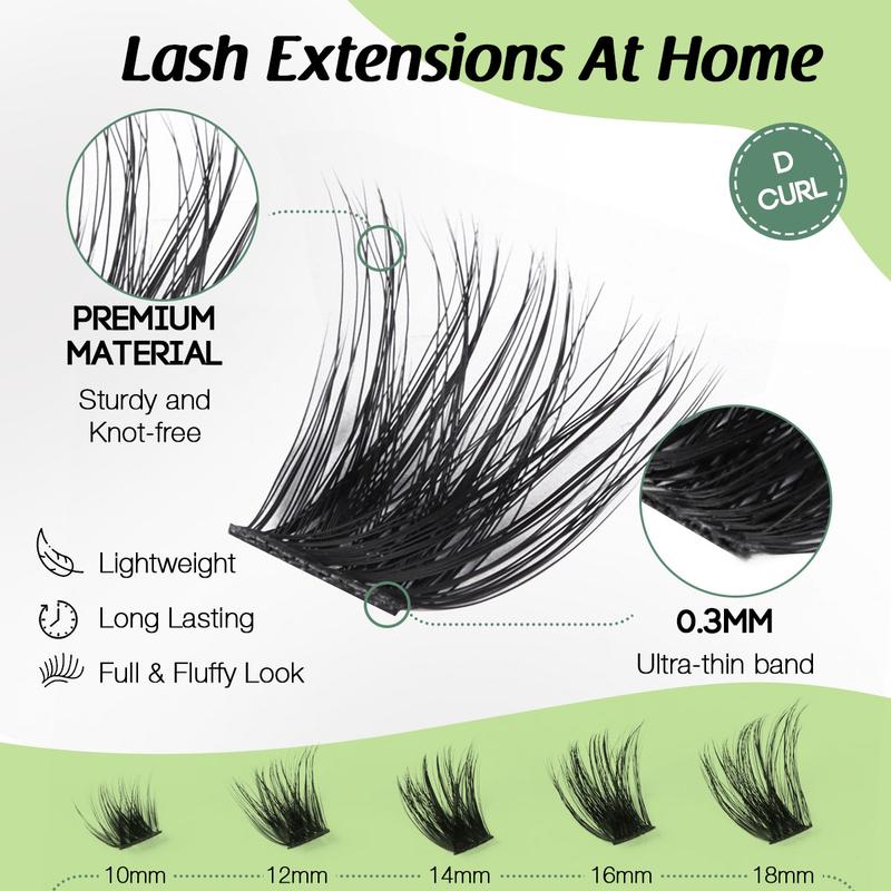 YOULUCK DIY Lash Clusters Kit - Soft Fluffy Long-Lasting Lashes with Glue Remover & Tweezer for Beginners Easy At-Home Application - Eyelash Set YOULUCK DIY Lash Clusters Kit - Soft Fluffy Long-Lasting Lashes with Glue Remover & Tweezer for Beginners Easy At-Home Application - Eyelash Set
